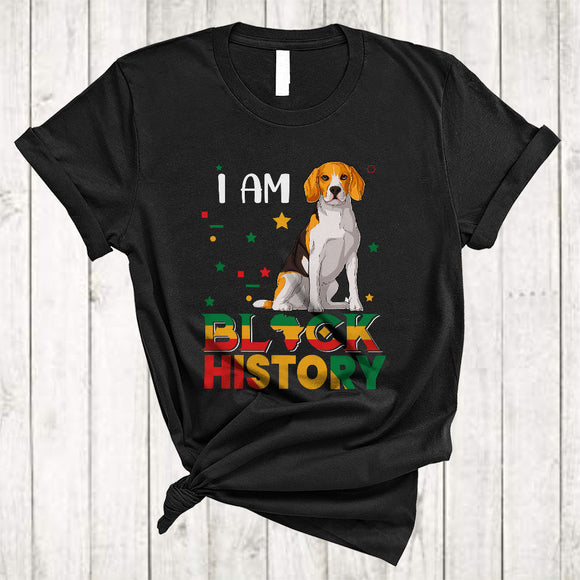 MacnyStore - I Am Black History Month, Lovely Black History Month Beagle African American, Melanin Pride Afro T-Shirt