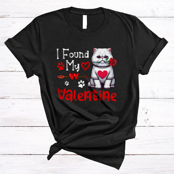 MacnyStore - I Found My Valentine, Adorable Valentine's Day Cat Owner, Matching Kitten Animal Lover T-Shirt