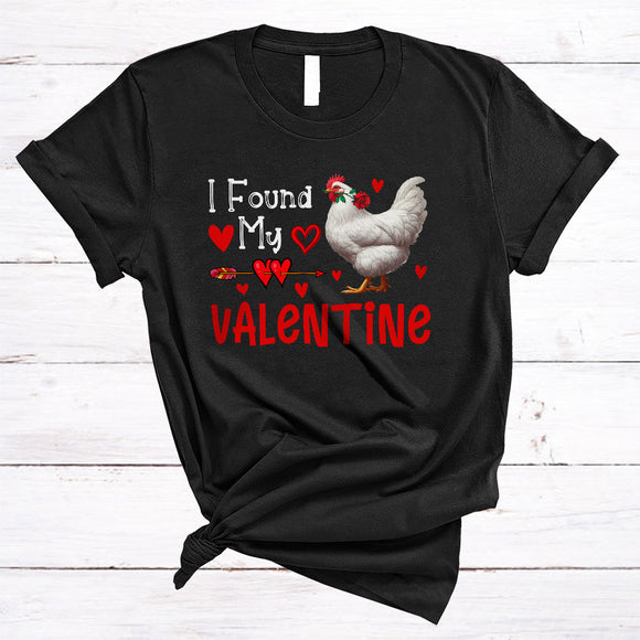MacnyStore - I Found My Valentine, Adorable Valentine's Day Chicken Owner, Farmer Farm Animal Lover T-Shirt