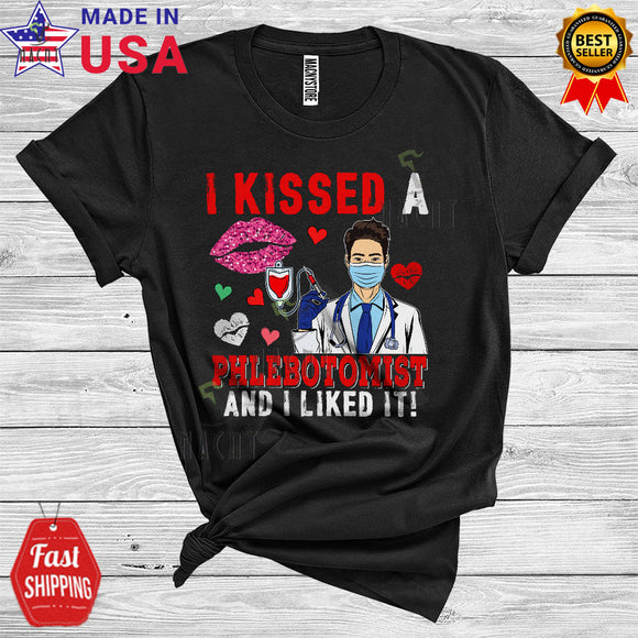 MacnyStore - I Kissed A Phlebotomist And I Liked It Funny Cool Valentine's Day Lips Hearts Lover Matching Couple T-Shirt