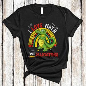 MacnyStore - I Love Math And Alligators, Lovely Math Teacher Teaching Student Group, Wild Animal Lover T-Shirt