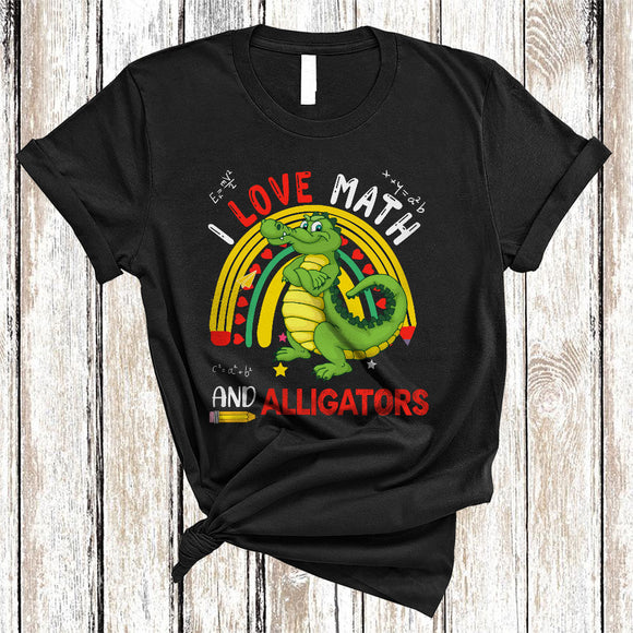 MacnyStore - I Love Math And Alligators, Lovely Math Teacher Teaching Student Group, Wild Animal Lover T-Shirt