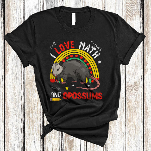 MacnyStore - I Love Math And Opossums, Lovely Math Teacher Teaching Student Group, Wild Animal Lover T-Shirt