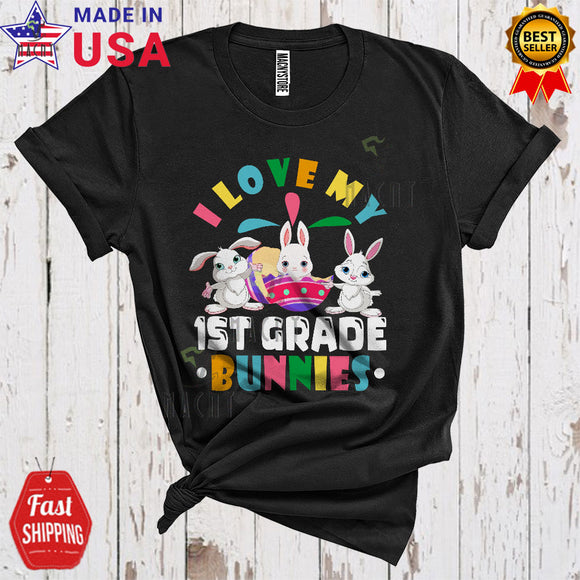 MacnyStore - I Love My 1st Grade Bunnies Cute Cool Easter Day Three Bunnies Bunny Teacher Teaching Lover T-Shirt