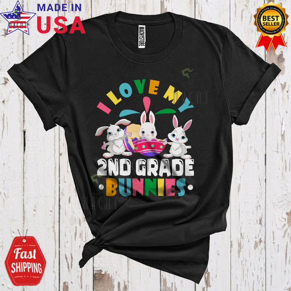 MacnyStore - I Love My 2nd Grade Bunnies Cute Cool Easter Day Three Bunnies Bunny Teacher Teaching Lover T-Shirt