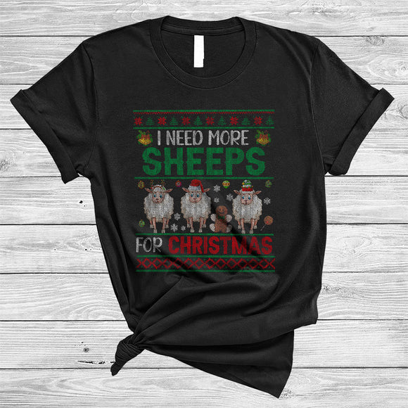 MacnyStore - I Need More Sheeps For Christmas, Amazing X-mas Chicken Collection, Sweater Farm Farmer Lover T-Shirt