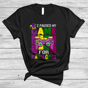 MacnyStore - I Paused My Game For Mardi Gras, Awesome Mardi Gras Video Game Controller, Gamer Group T-Shirt