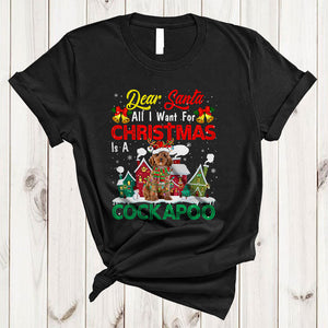MacnyStore - I Want For Christmas Is A Cockapoo, Amazing X-mas Lights Santa, Pajamas Snow Around T-Shirt