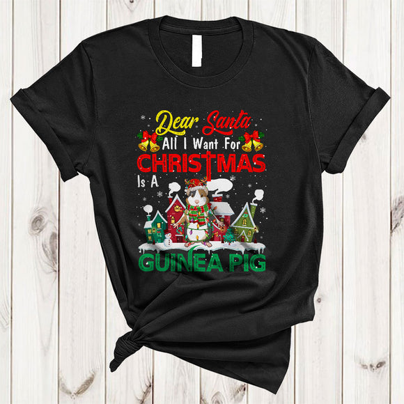 MacnyStore - I Want For Christmas Is A Guinea Pig, Amazing X-mas Lights Santa, Pajamas Snow Around T-Shirt