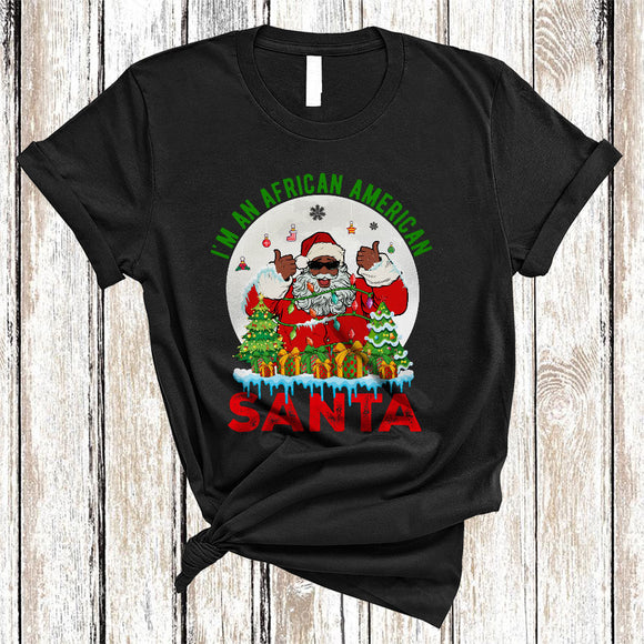 MacnyStore - I'm An African American Santa, Sarcastic Cool Christmas Black Pride Afro Men, X-mas Family T-Shirt