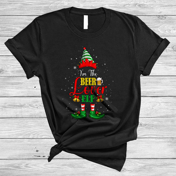 MacnyStore - I'm Beer Lover ELF, Humorous Christmas Naughty ELF Beer Lover, Matching X-mas Drinking T-Shirt
