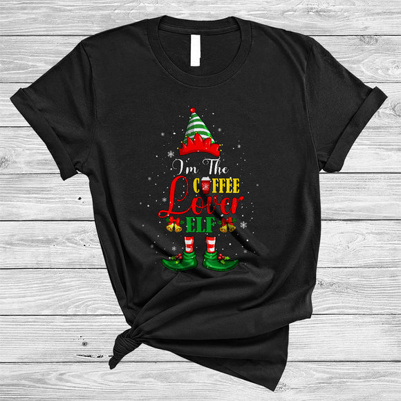 MacnyStore - I'm Coffee Lover ELF, Humorous Christmas Naughty ELF Coffee Lover, Matching X-mas Drinking T-Shirt