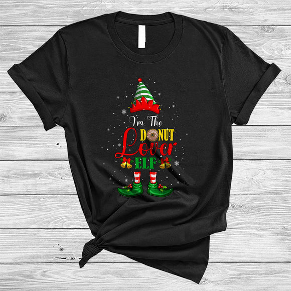 MacnyStore - I'm Donut Lover ELF, Humorous Christmas Naughty ELF Donut Lover, Matching X-mas Food T-Shirt
