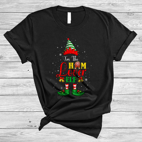 MacnyStore - I'm Ham Lover ELF, Humorous Christmas Naughty ELF Ham Lover, Matching X-mas Food T-Shirt
