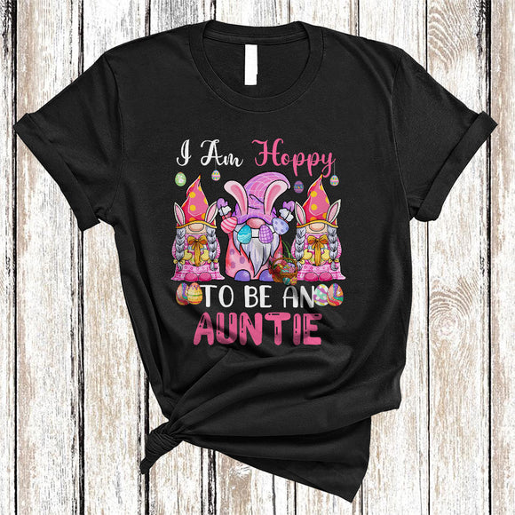 MacnyStore - I'm Hoppy To Be An Auntie, Amazing Easter Three Bunny Gnomes Gnomies, Matching Family Group T-Shirt