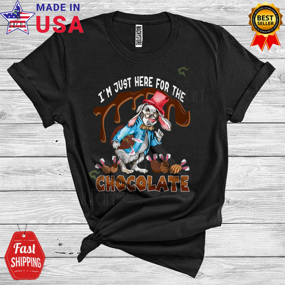 MacnyStore - I'm Just Here For The Chocolate Funny Cool Easter Day Bunny Chocolate Easter Lover T-Shirt