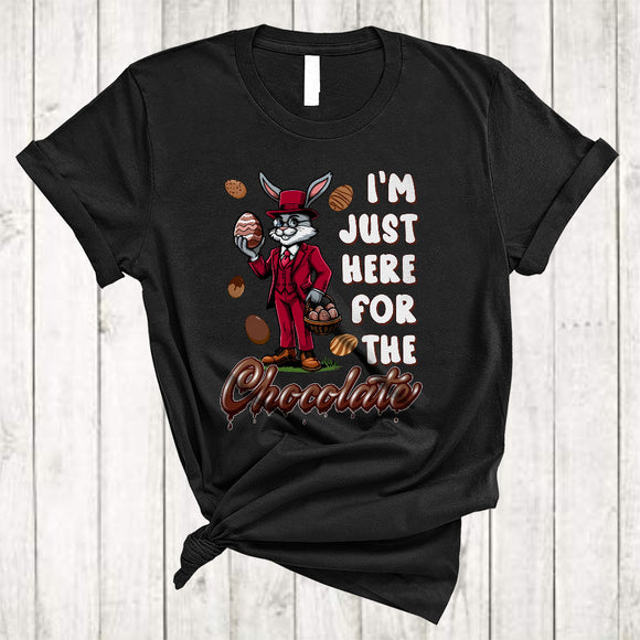 MacnyStore - I'm Just Here For The Chocolate, Humorous Easter Day Bunny Chocolate Lover, Family Group T-Shirt