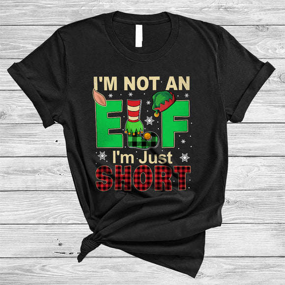 MacnyStore - I'm Not An Elf I'm Just Short, Sarcastic Merry Christmas Short ELF, Matching X-mas Family T-Shirt
