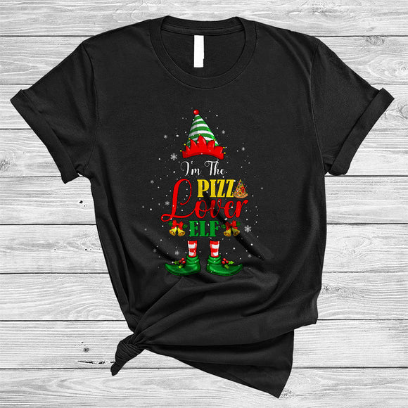 MacnyStore - I'm Pizza Lover ELF, Humorous Christmas Naughty ELF Pizza Lover, Matching X-mas Food T-Shirt