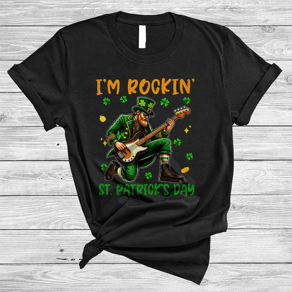 MacnyStore - I'm Rockin' St. Patrick's Day, Awesome St. Patrick's Day Men Playing Guitar, Shamrock Guitarist T-Shirt