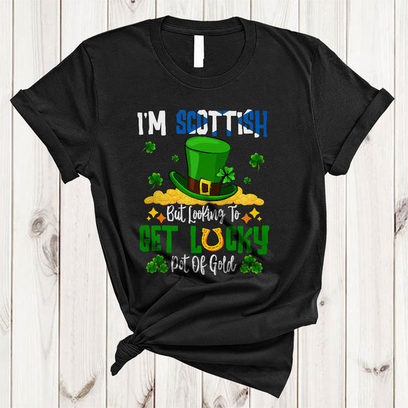 MacnyStore - I'm Scottish But Looking To Get Lucky, Amazing St. Patrick's Day Lucky Shamrock, Family Group T-Shirt