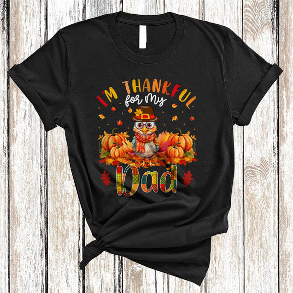 MacnyStore - I'm Thankful For My Dad, Adorable Thanksgiving Turkey Pumpkin, Fall Family Group T-Shirt