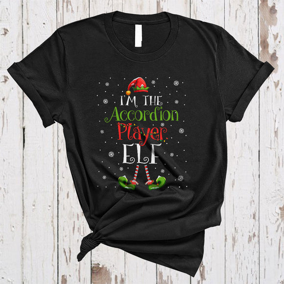 MacnyStore - I'm The Accordion Player Elf, Cheerful Christmas Musical Instruments ELF Lover, X-mas Family Group T-Shirt
