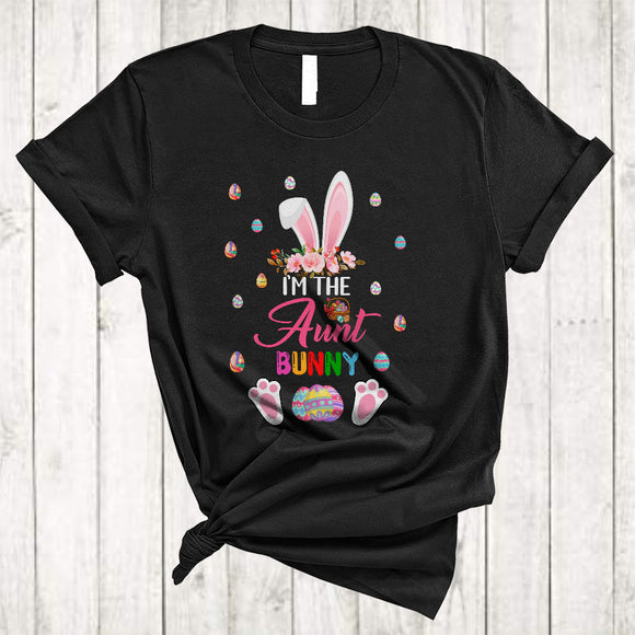 MacnyStore - I'm The Aunt Bunny, Amazing Easter Day Flowers Bunny Lover, Matching Family Group T-Shirt
