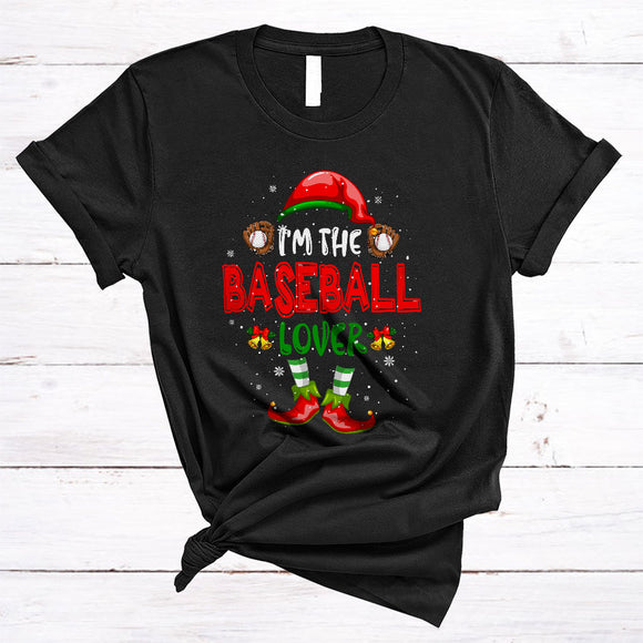 MacnyStore - I'm The Baseball Lover, Joyful Cute Christmas ELF, Matching X-mas Sport Team Family Group T-Shirt