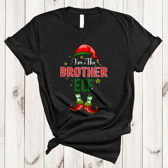 MacnyStore - I'm The Brother ELF, Lovely Merry Christmas ELF Shoes Hat, Matching Family X-mas Group T-Shirt