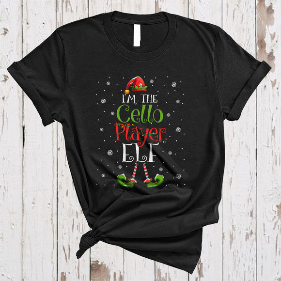 MacnyStore - I'm The Cello Player Elf, Cheerful Christmas Musical Instruments ELF Lover, X-mas Family Group T-Shirt