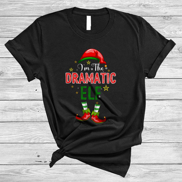 MacnyStore - I'm The Dramatic Elf, Humorous Christmas ELF Shoes Hat, Matching X-mas Snow Animal Lover T-Shirt