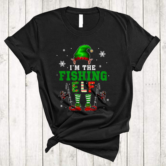 MacnyStore - I'm The Fishing ELF, Awesome Christmas ELF Fisher Lover, Matching X-mas Family Group T-Shirt