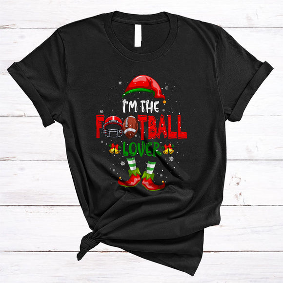 MacnyStore - I'm The Football Lover, Joyful Cute Christmas ELF, Matching X-mas Sport Team Family Group T-Shirt