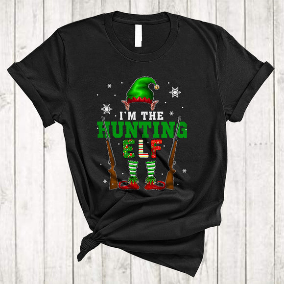 MacnyStore - I'm The Hunting ELF, Awesome Christmas ELF Hunter Lover, Matching X-mas Family Group T-Shirt
