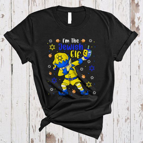 MacnyStore - I'm The Jewish Elf, Cute Cool Hanukkah Dabbing ELF, Christmas Pajama Family Group T-Shirt