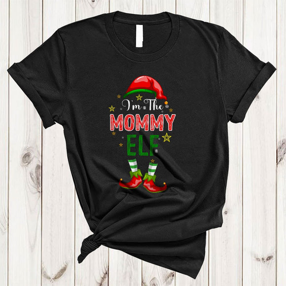 MacnyStore - I'm The Mommy ELF, Lovely Merry Christmas ELF Shoes Hat, Matching Family X-mas Group T-Shirt