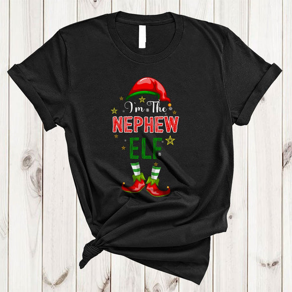 MacnyStore - I'm The Nephew ELF, Lovely Merry Christmas ELF Shoes Hat, Matching Family X-mas Group T-Shirt