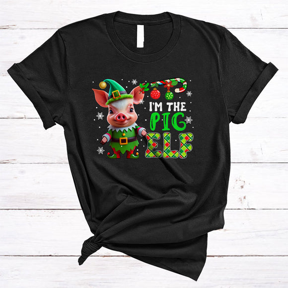MacnyStore - I'm The Pig Elf, Adorable Cool Christmas Farm Animal, Matching X-mas Farmer Group T-Shirt