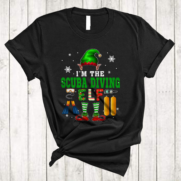 MacnyStore - I'm The Scuba Diving ELF, Awesome Christmas ELF Scuba Diver, Matching X-mas Family Group T-Shirt
