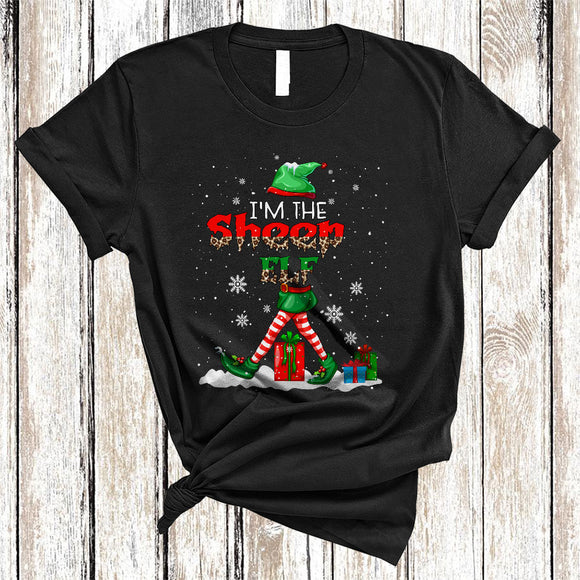 MacnyStore - I'm The Sheep Elf, Lovely Christmas Leopard ELF Shoes Hat, Matching X-mas Animal Lover T-Shirt