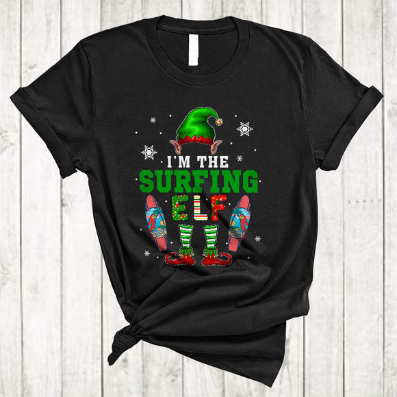 MacnyStore - I'm The Surfing ELF, Awesome Christmas ELF Surfer Lover, Matching X-mas Family Group T-Shirt