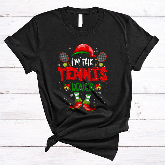 MacnyStore - I'm The Tennis Lover, Joyful Cute Christmas ELF, Matching X-mas Sport Team Family Group T-Shirt