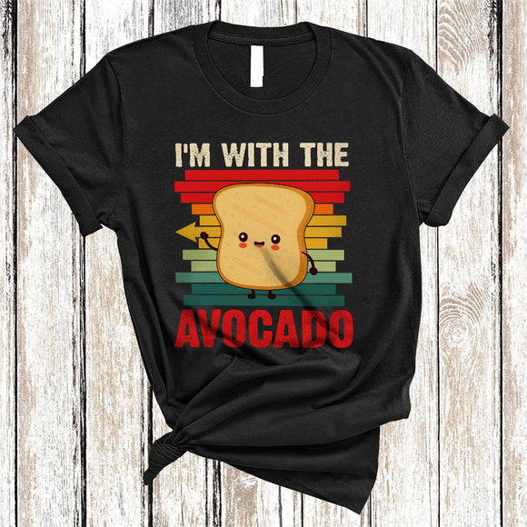MacnyStore - I'm With The Avocado, Funny Vintage Retro Avocado Toast Bread, Matching Couple Lover T-Shirt