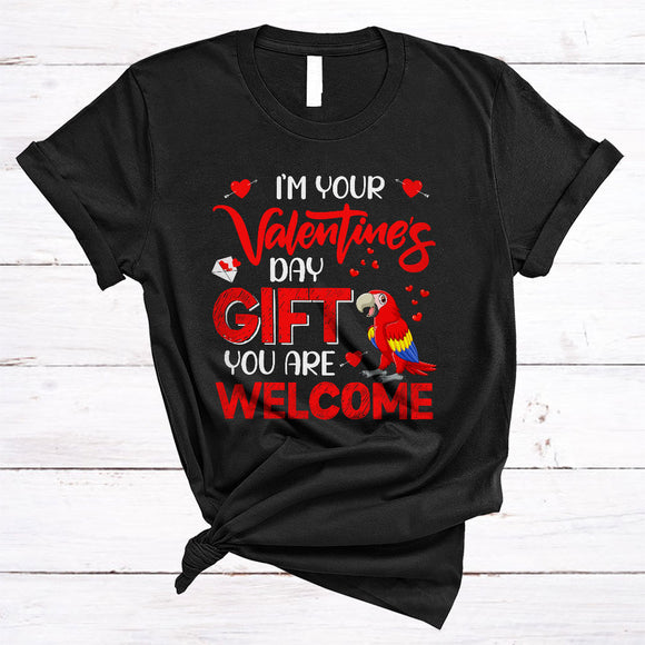 MacnyStore - I'm Your Valentine's Day, Humorous Valentine Macaw Bird, Hearts Matching Couple Animal Lover T-Shirt