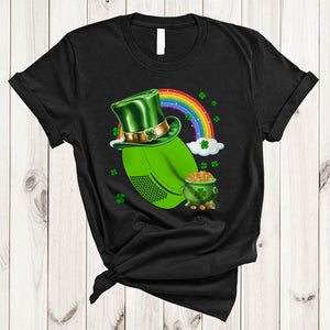 MacnyStore - Ice Hockey With Lucky Rainbow, Joyful St. Patrick's Day Irish Sport Player Team, Shamrocks Lover T-Shirt