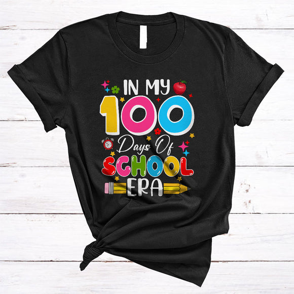 MacnyStore - In My 100 Days Of School Era, Colorful 100th Day Of School Flowers, Students Teacher Group T-Shirt