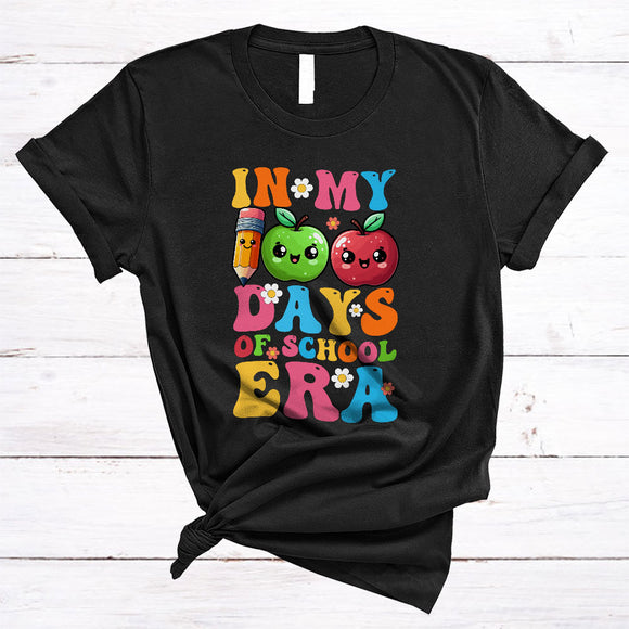 MacnyStore - In My 100 Days Of School Era, Sarcastic 100th Day Of School Apple Flowers, Students Group T-Shirt