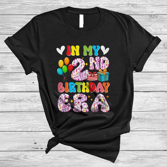 MacnyStore - In My 2nd Birthday Era, Lovely Birthday Leopard 2 Year Old, Matching Girls Women Family Group T-Shirt
