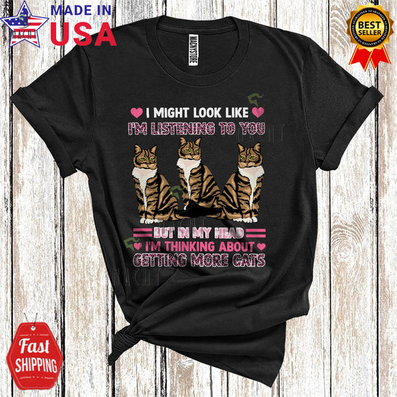 MacnyStore - In My Head I'm Thinking About Getting More Cats Funny Cute Leopard Plaid Animal Cat Lover T-Shirt